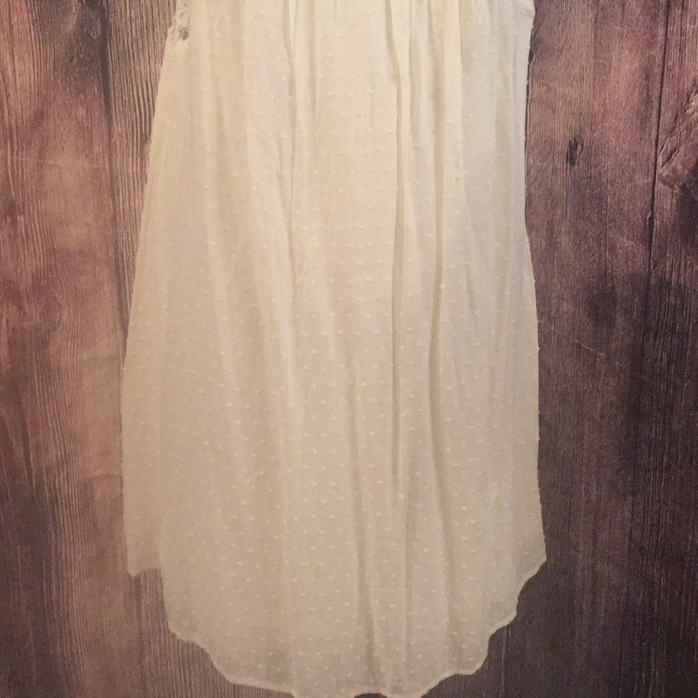 NWT Entro Cream Crochet & Swiss Dot Dress Size L - Picture 4 of 7